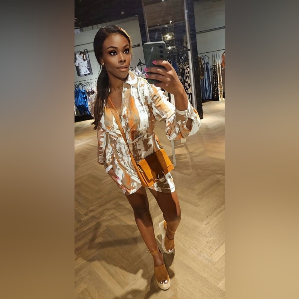 The sang abstract collared dress